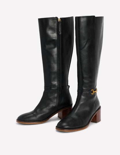 Iris Snaffle Heel Boot-Black