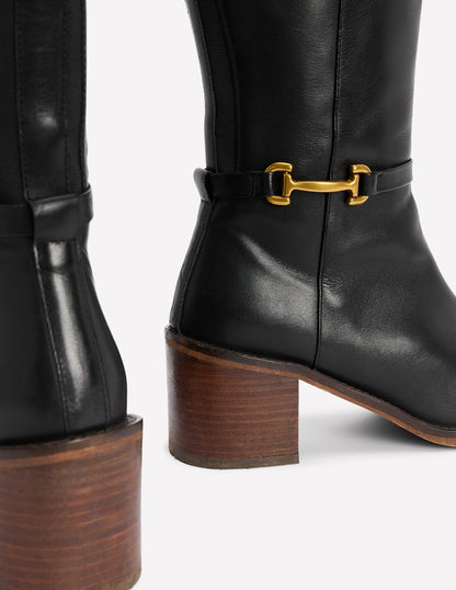 Iris Snaffle Heel Boot-Black