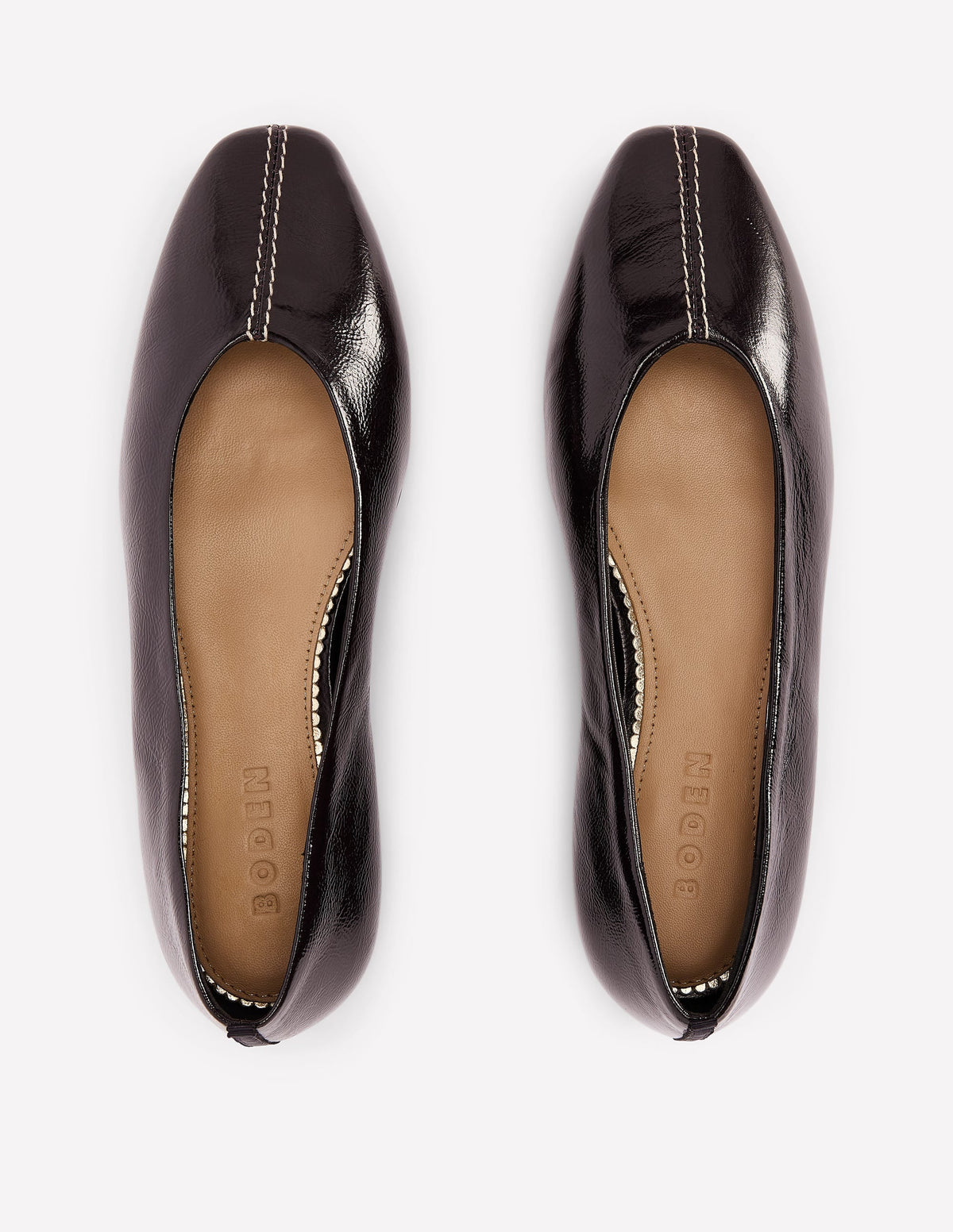 High Cut Stitch Detail Flats-Deep Oxblood
