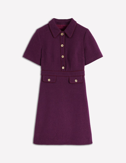 Eda Cotton Shift Dress-Plum Jam