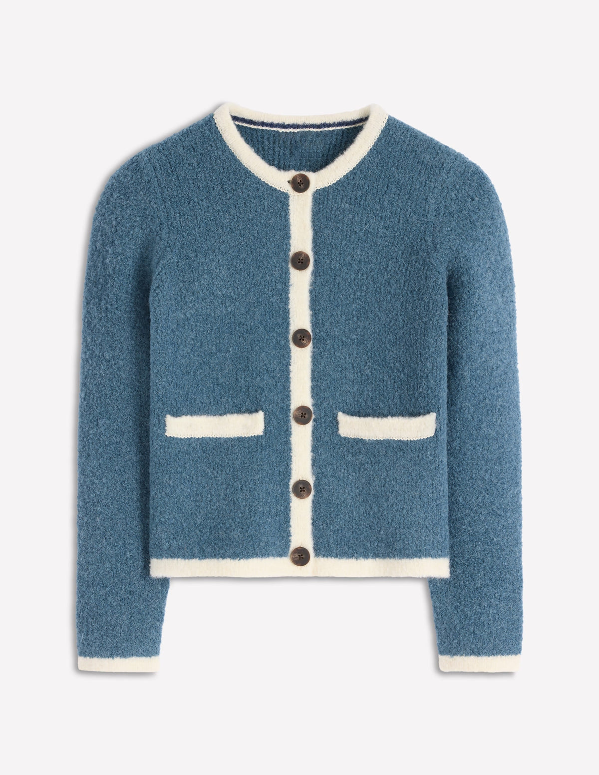 Holly Boucle Knitted Jacket-Denim Blue Boucle