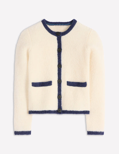 Holly Boucle Knitted Jacket-Warm Ivory, Boucle