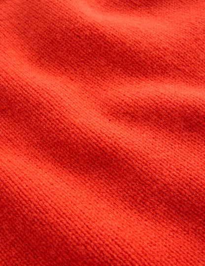 Marion Merino Rib Neck Sweater-Gladioli Orange