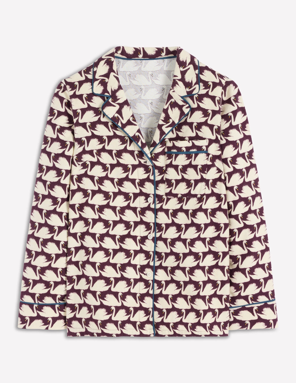 Brushed Cotton Pyjama Shirt-Winetasting, Geo Swan