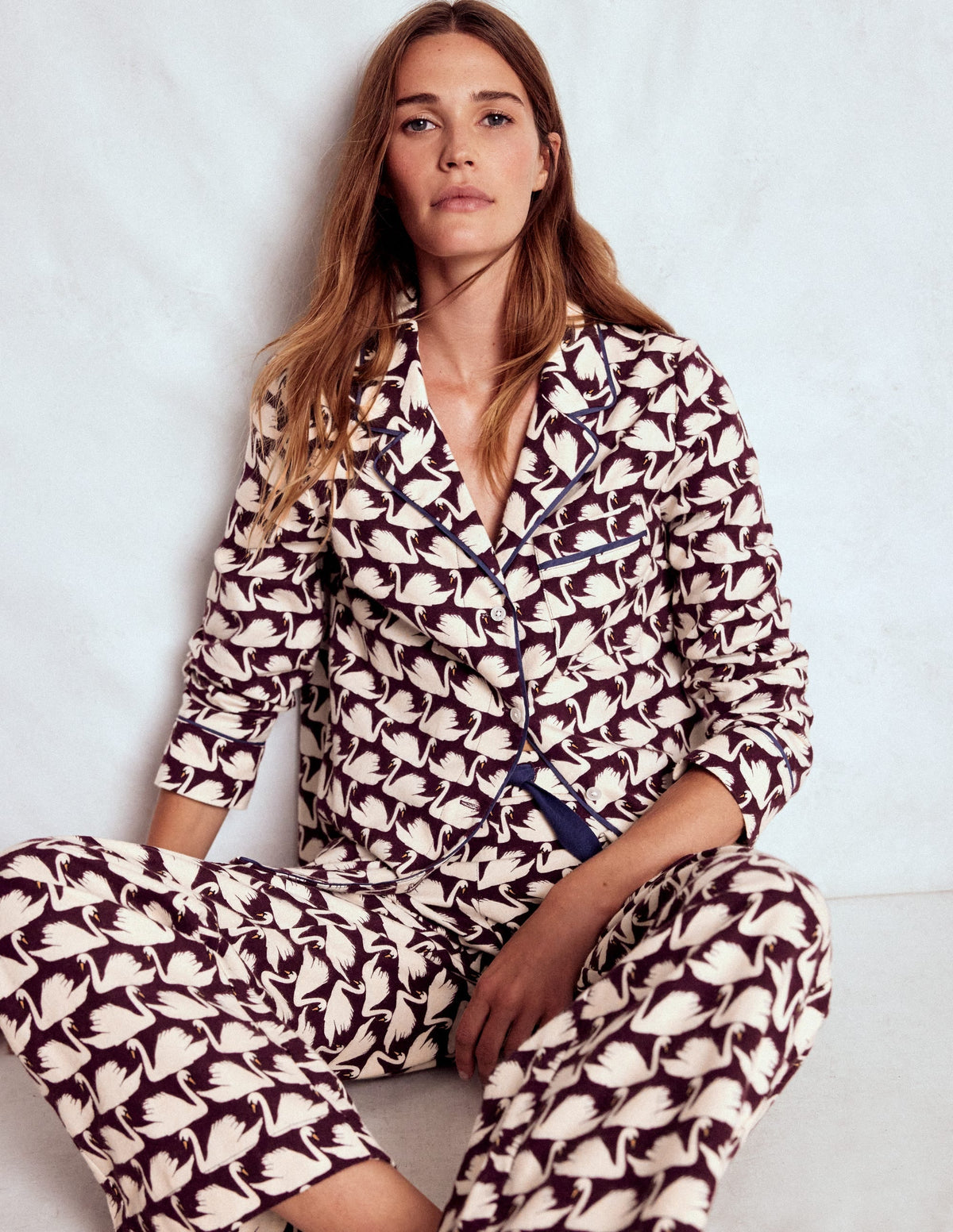 Brushed Cotton Pyjama Shirt-Winetasting, Geo Swan