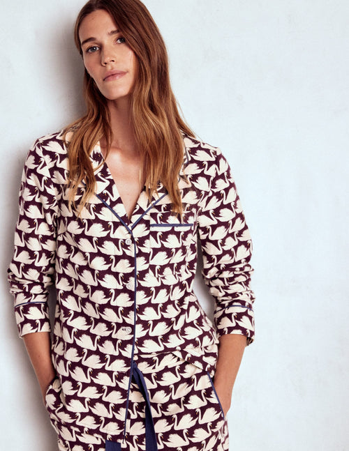 Brushed Cotton Pyjama Shirt-Winetasting, Geo Swan