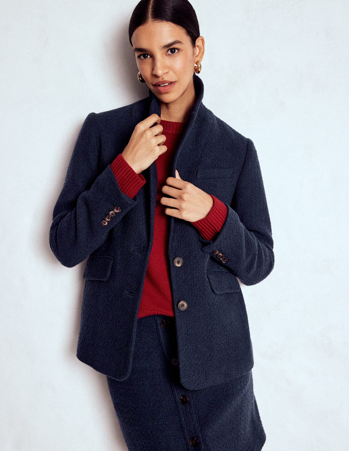 Stamford Texture Blazer-Navy Texture