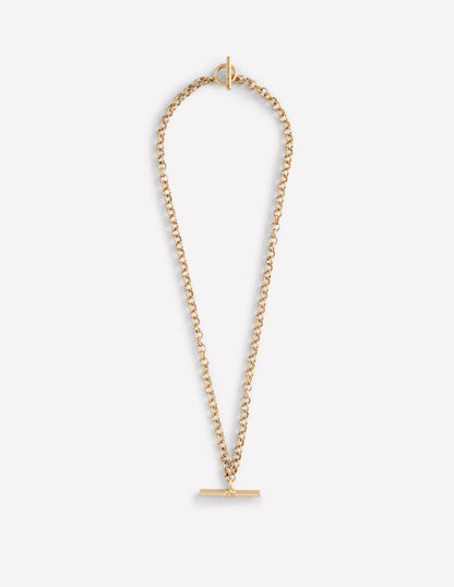 T-bar Chain Necklace-Gold Colour