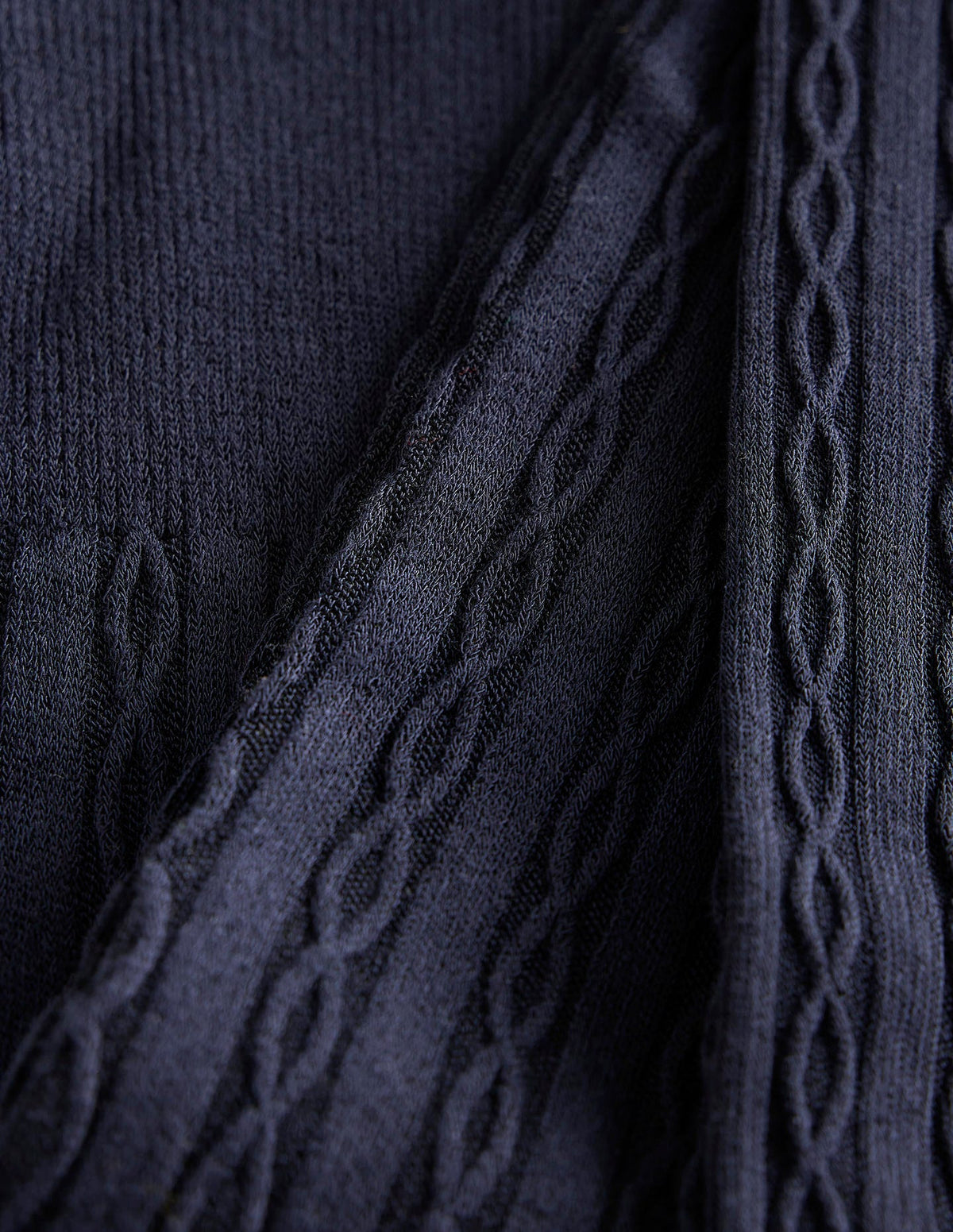 Cable Knit Tights-Navy