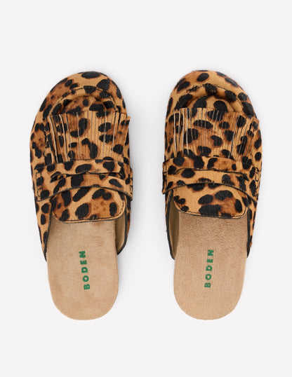 Etta Ghillie Mule Clogs-Classic Leopard