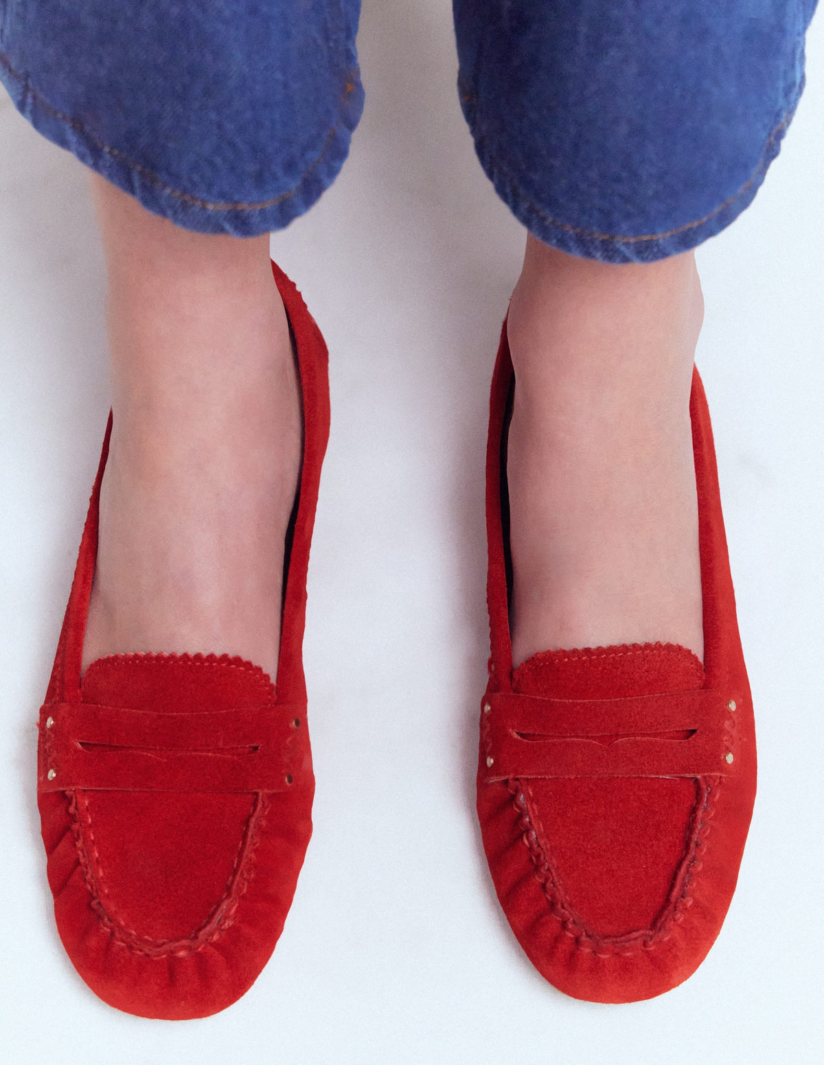 Classic Penny Loafers-Red