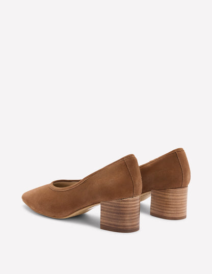 Closed Back Block Heel-Raw Umber