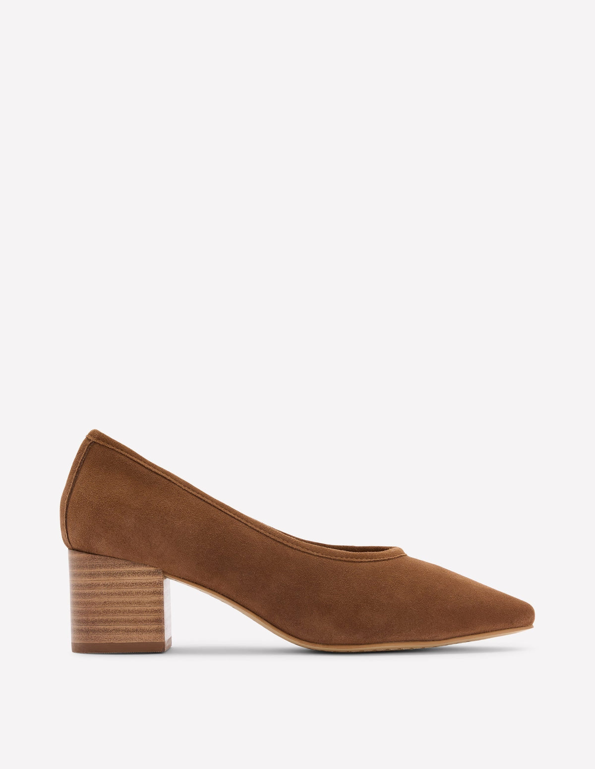 Closed Back Block Heel-Raw Umber
