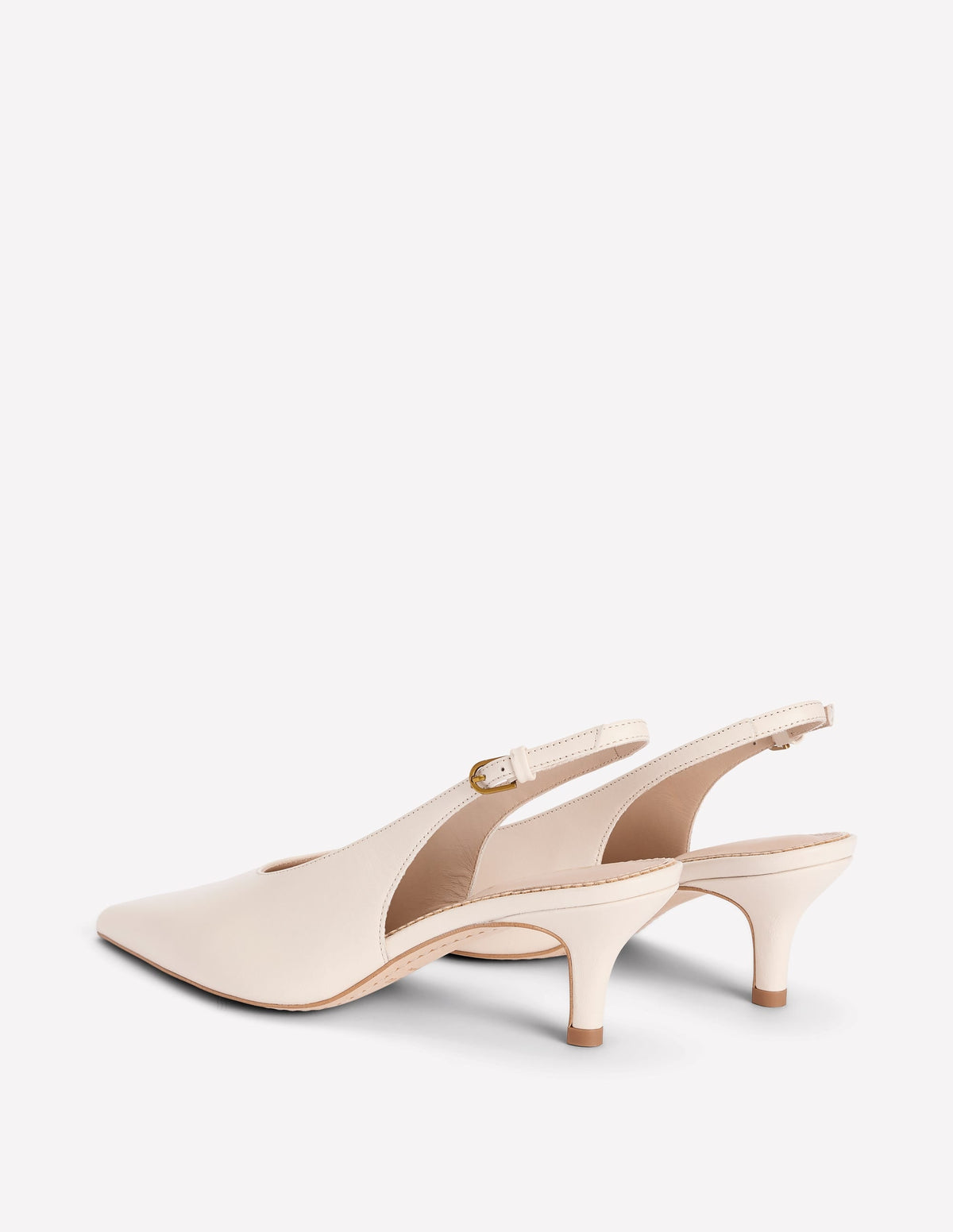 High Cut Slingback Court-Ecru
