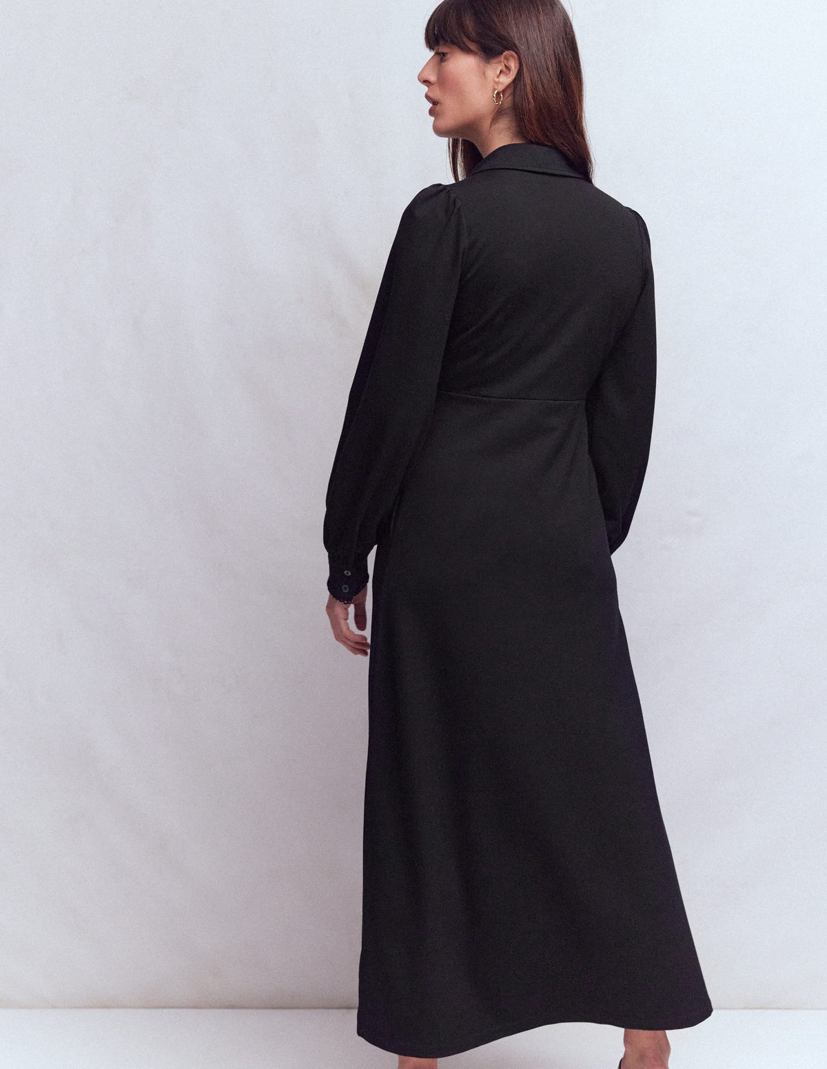Pip Zip-Up Ponte Midi Dress-Black