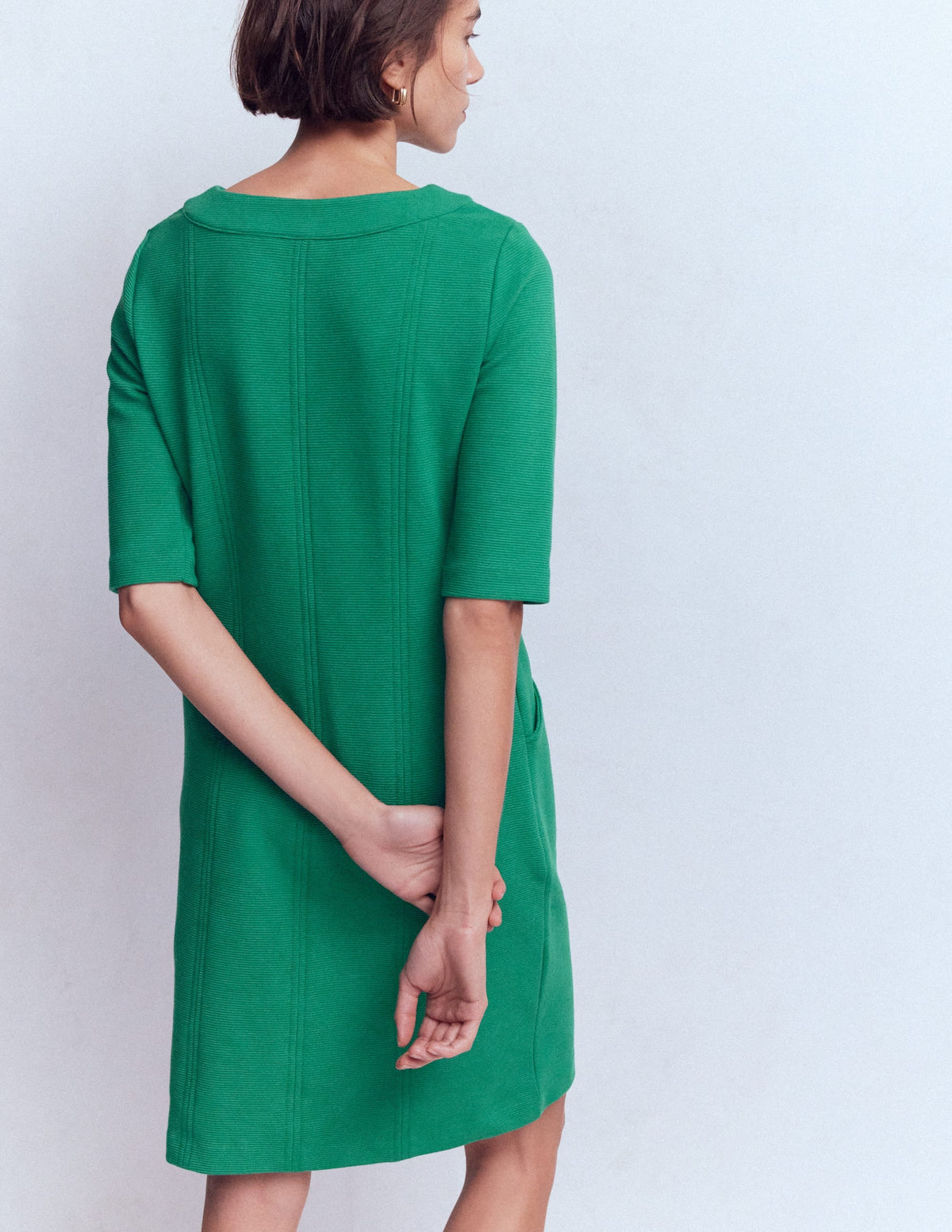 Nessa Ottoman Shift Dress-Jewel Green