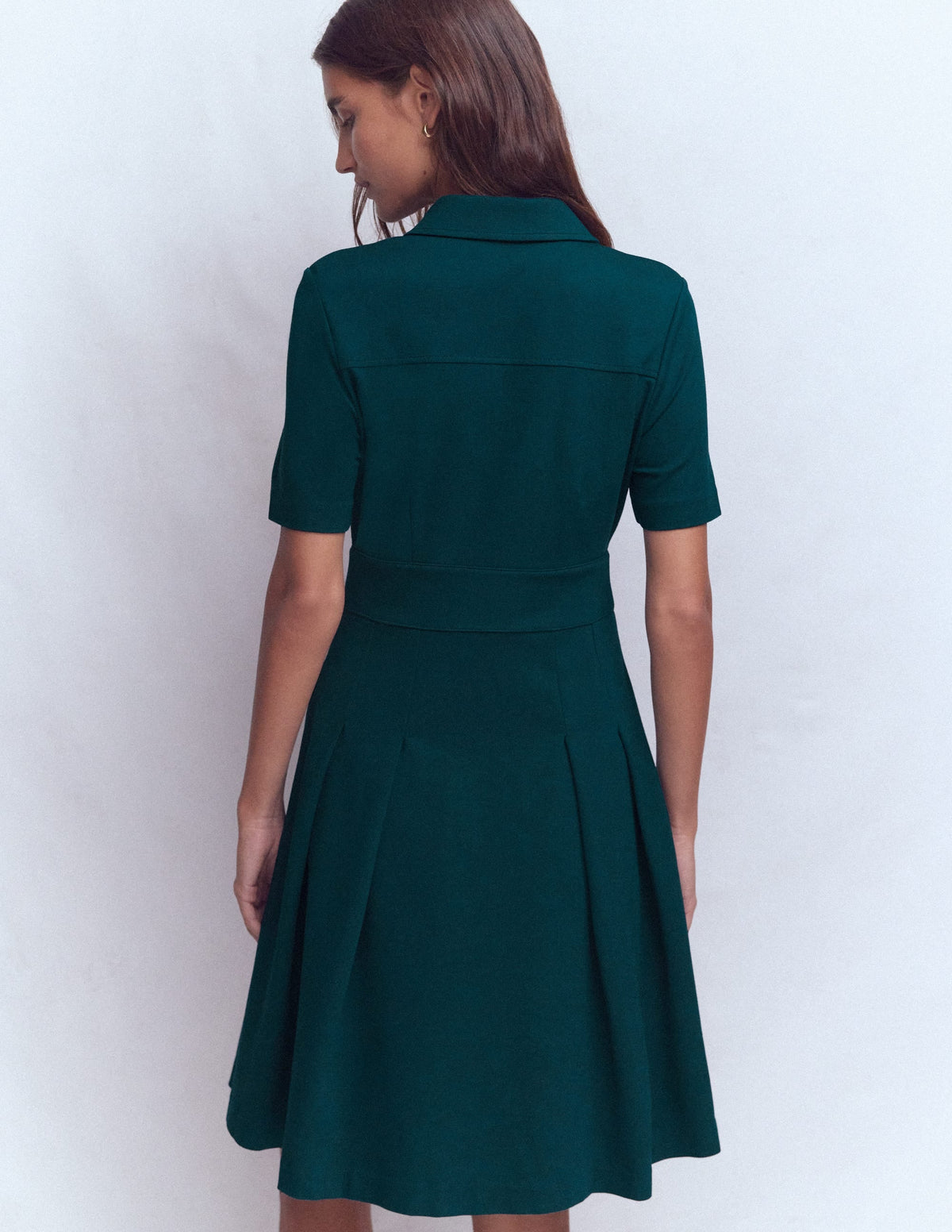 Bridget Ponte Short Dress-Midnight Teal