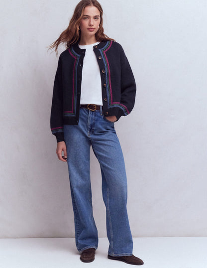 Abi Jacquard Cardigan-Navy, Tiger