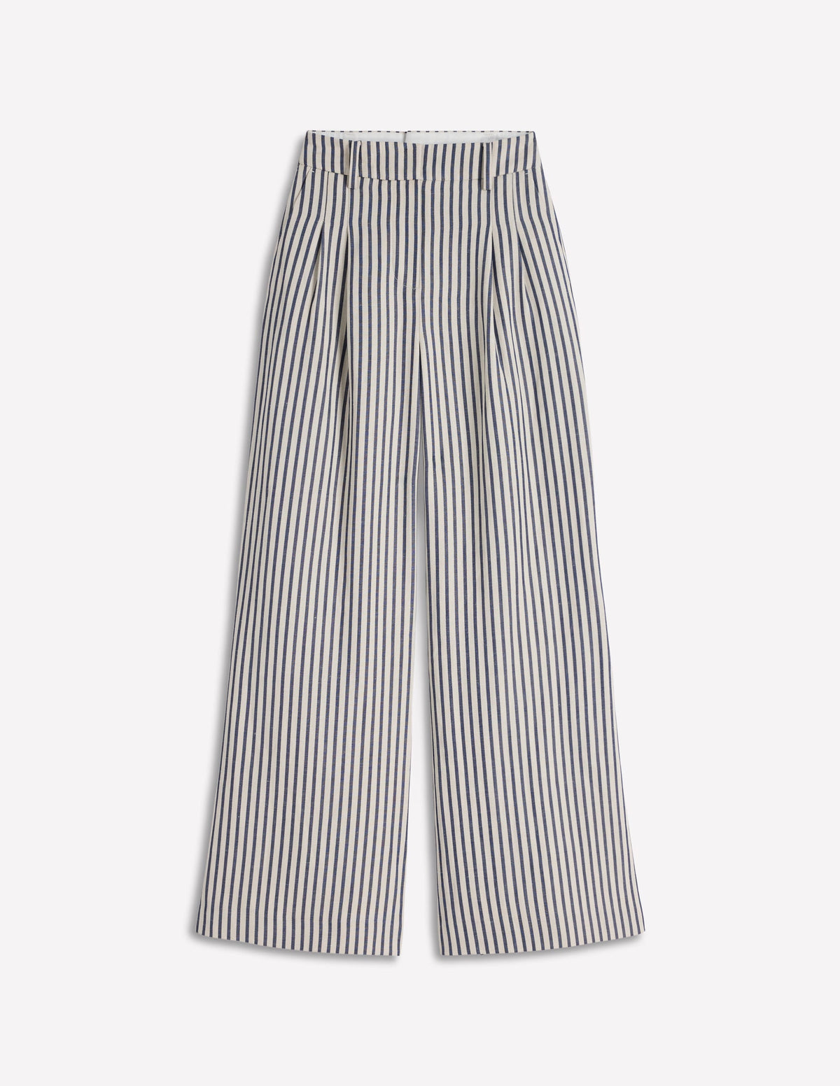 Kensington Wide Leg Pants-Blue and Ivory Stripe