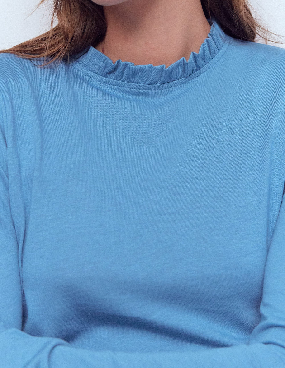 Supersoft Frill Detail Top-Captains Blue