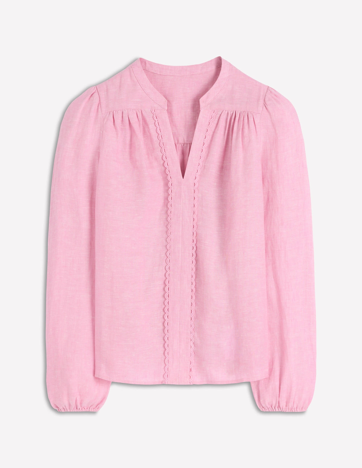 Linen Trim Insert Top-Meadowsweet Pink Chambray
