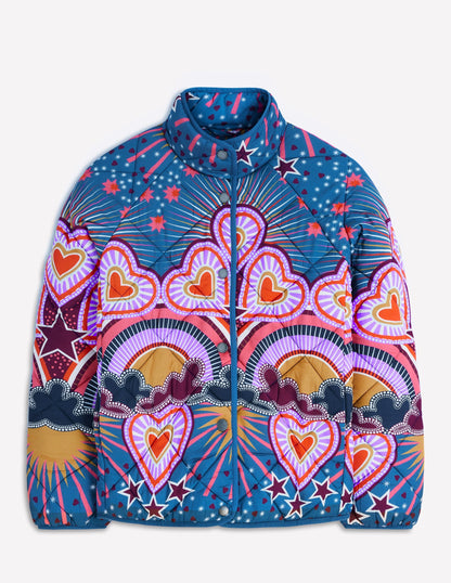 Printed Quilted Jacket-Multi, Conversational