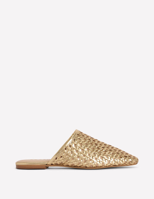 Mule Slipper Loafer-Gold Weave