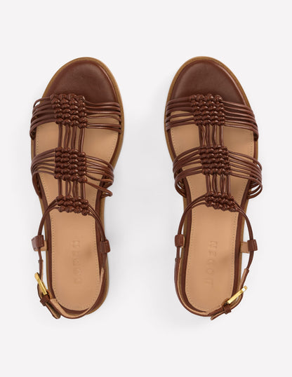 Multi Strap Knot Sandal-Tan