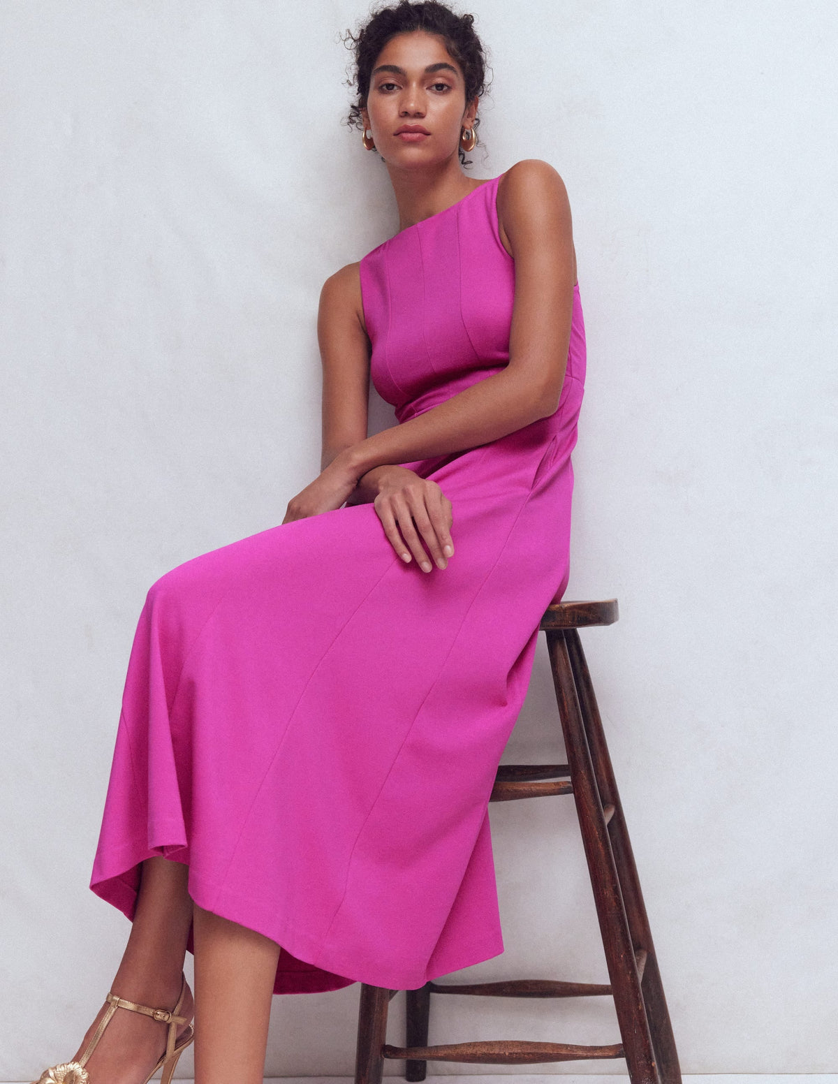 Sleeveless Ponte Midi Dress-Passion Flower