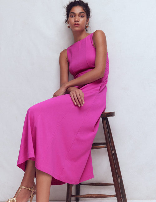 Sleeveless Ponte Midi Dress-Passion Flower