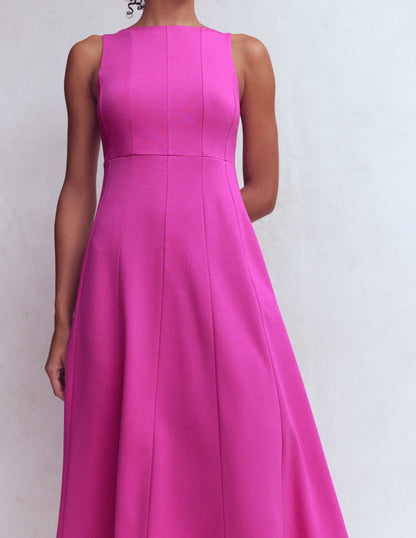 Sleeveless Ponte Midi Dress-Passion Flower