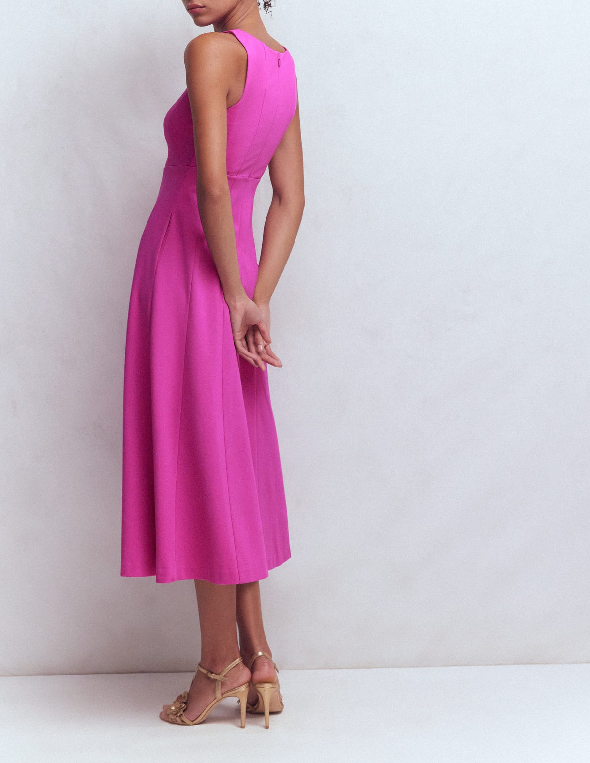 Sleeveless Ponte Midi Dress-Passion Flower
