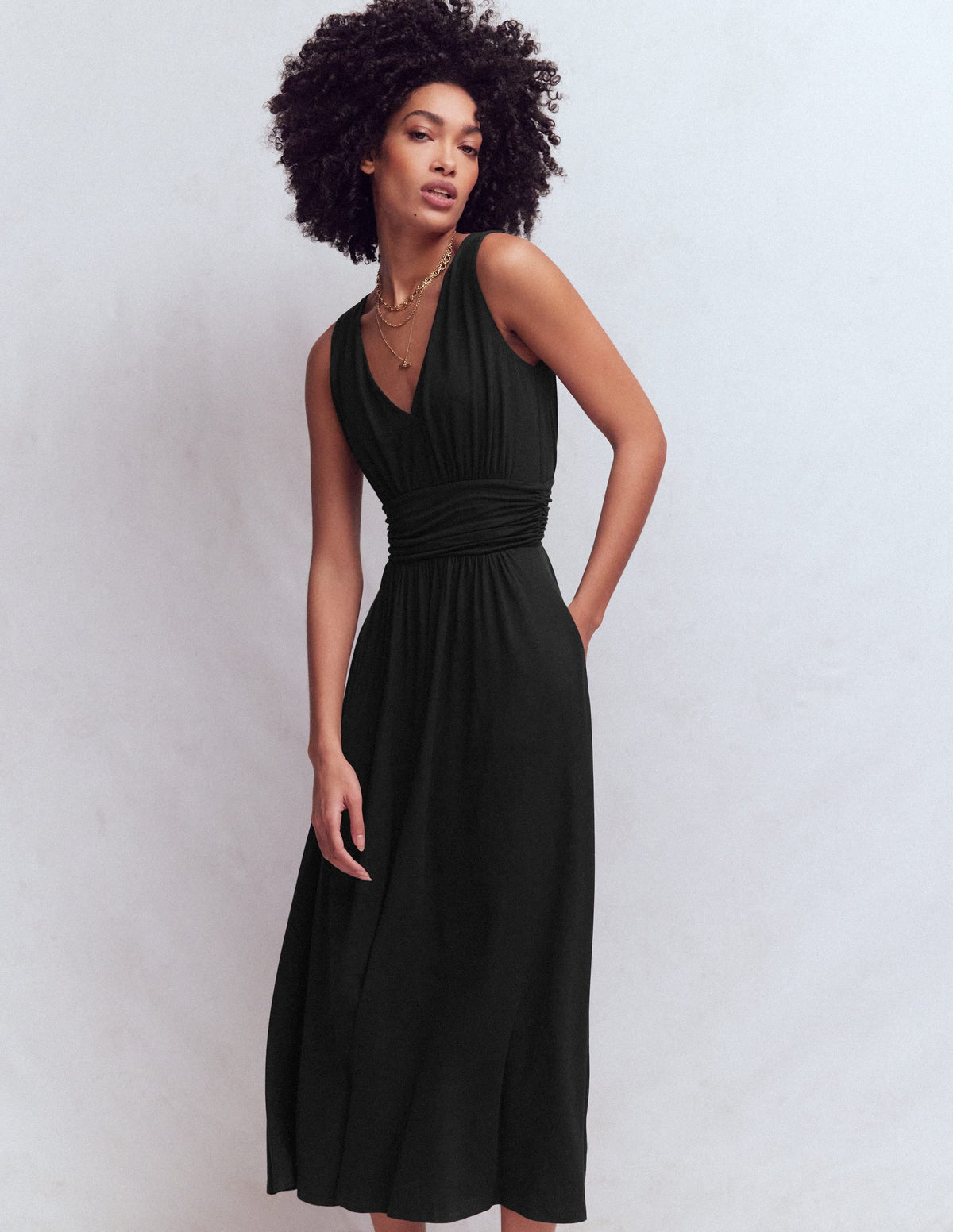 Elodie Jersey Maxi Dress-Black