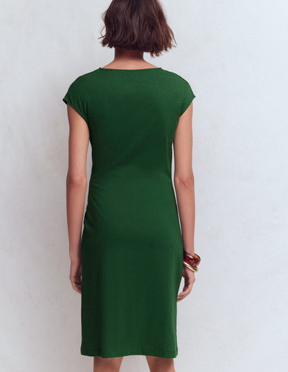 Delilah Twist Short Dress-Hunter Green