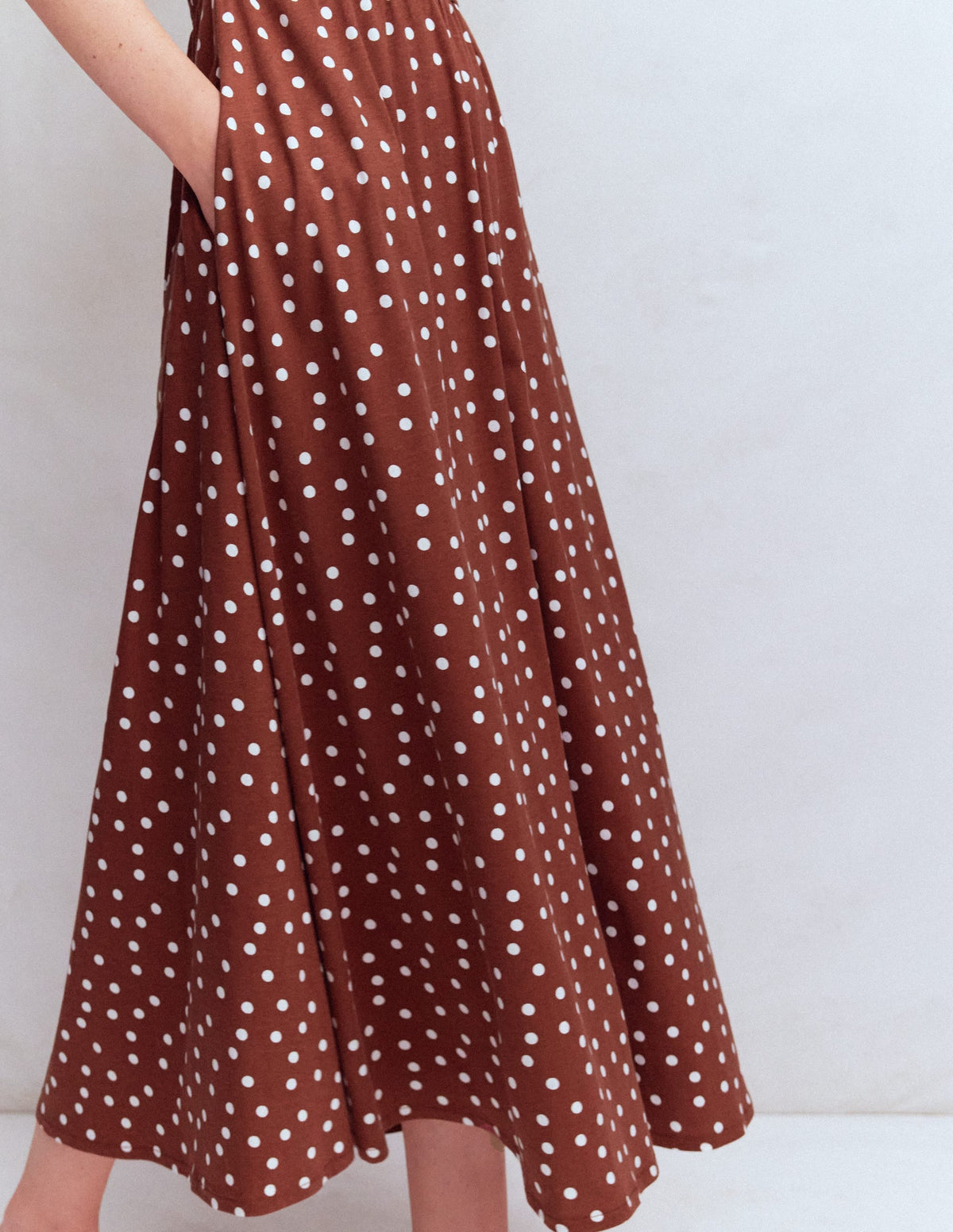 Saoirse Smock Back Dress-Roasted Brown, Painted Dot