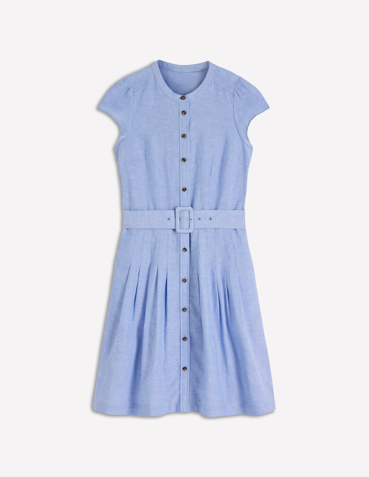 Arabella Short Linen Dress-Chambray