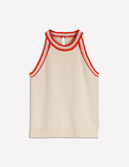 Saffron Crochet Racer Tank-Ivory