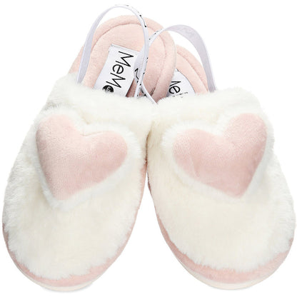 3D plush Heart Slippers