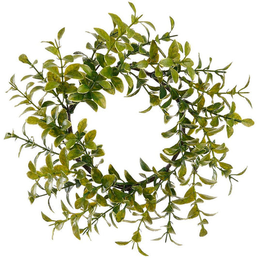 4.5" green boxwood candle ring for farmhouse home decor from Magnolias Home Decor