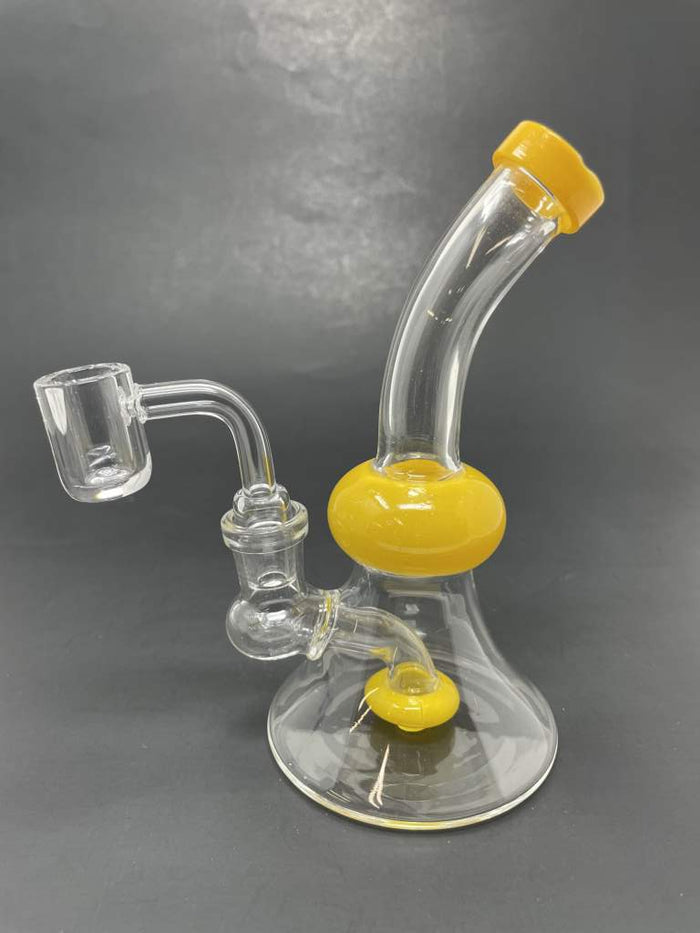 5.5" Yellow Shower Bend Dab Rig StonedGenie.com