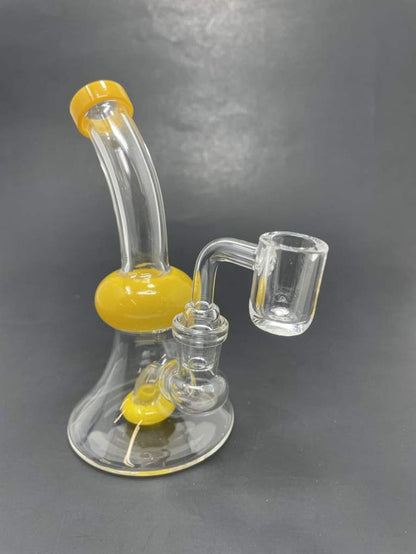 5.5" Yellow Shower Bend Dab Rig StonedGenie.com
