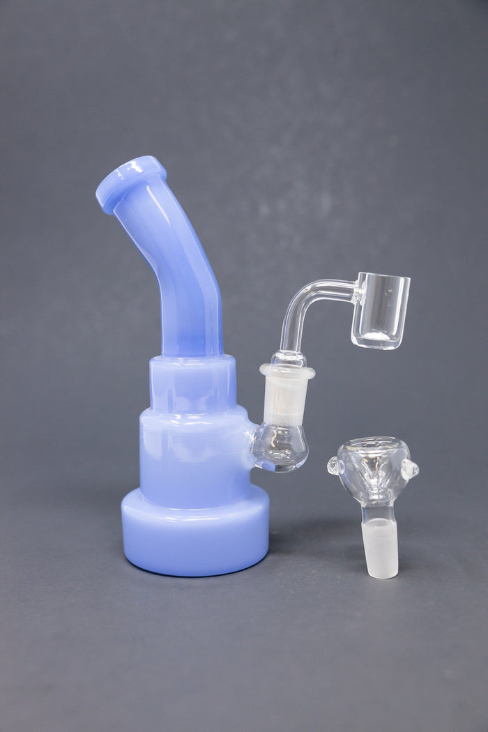 6" Baby Blue Shower Bend Dab Rig StonedGenie.com