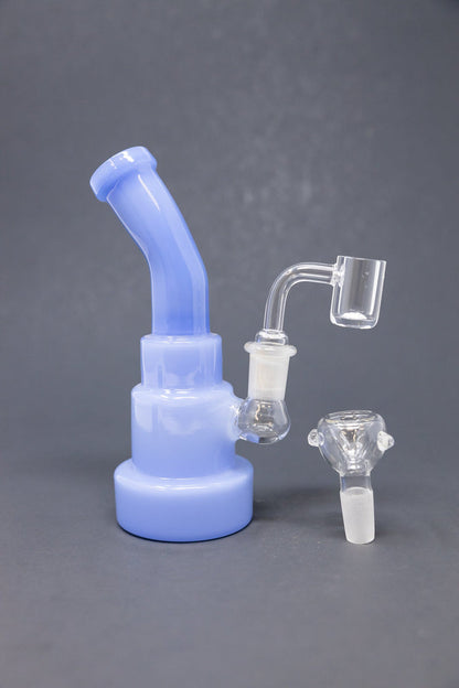 6" Baby Blue Shower Bend Dab Rig StonedGenie.com