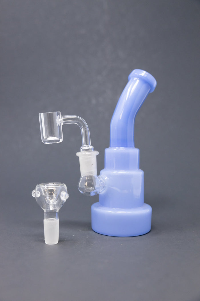 6" Baby Blue Shower Bend Dab Rig StonedGenie.com