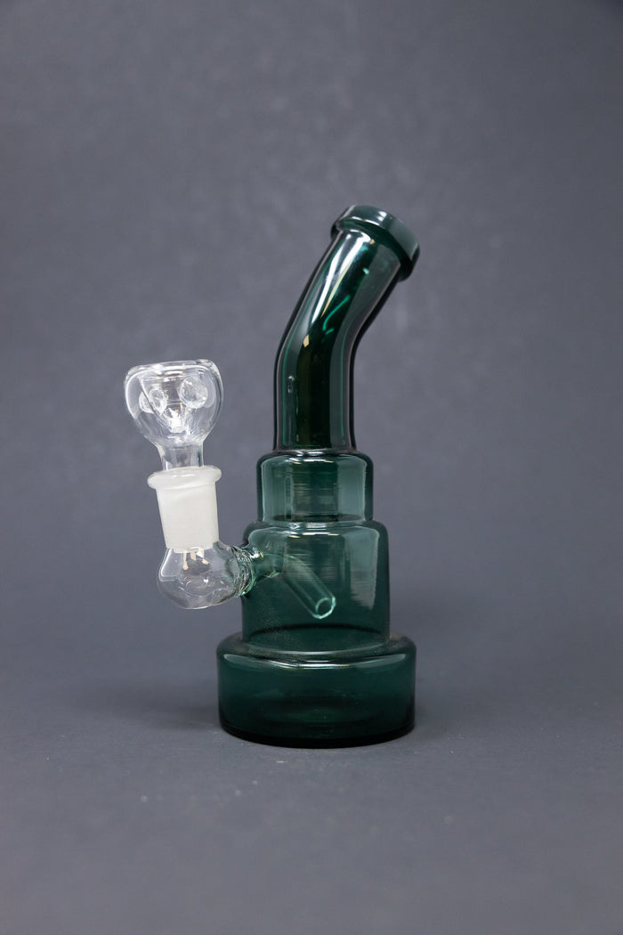 6" Dark Green Shower Bend Bong StonedGenie.com