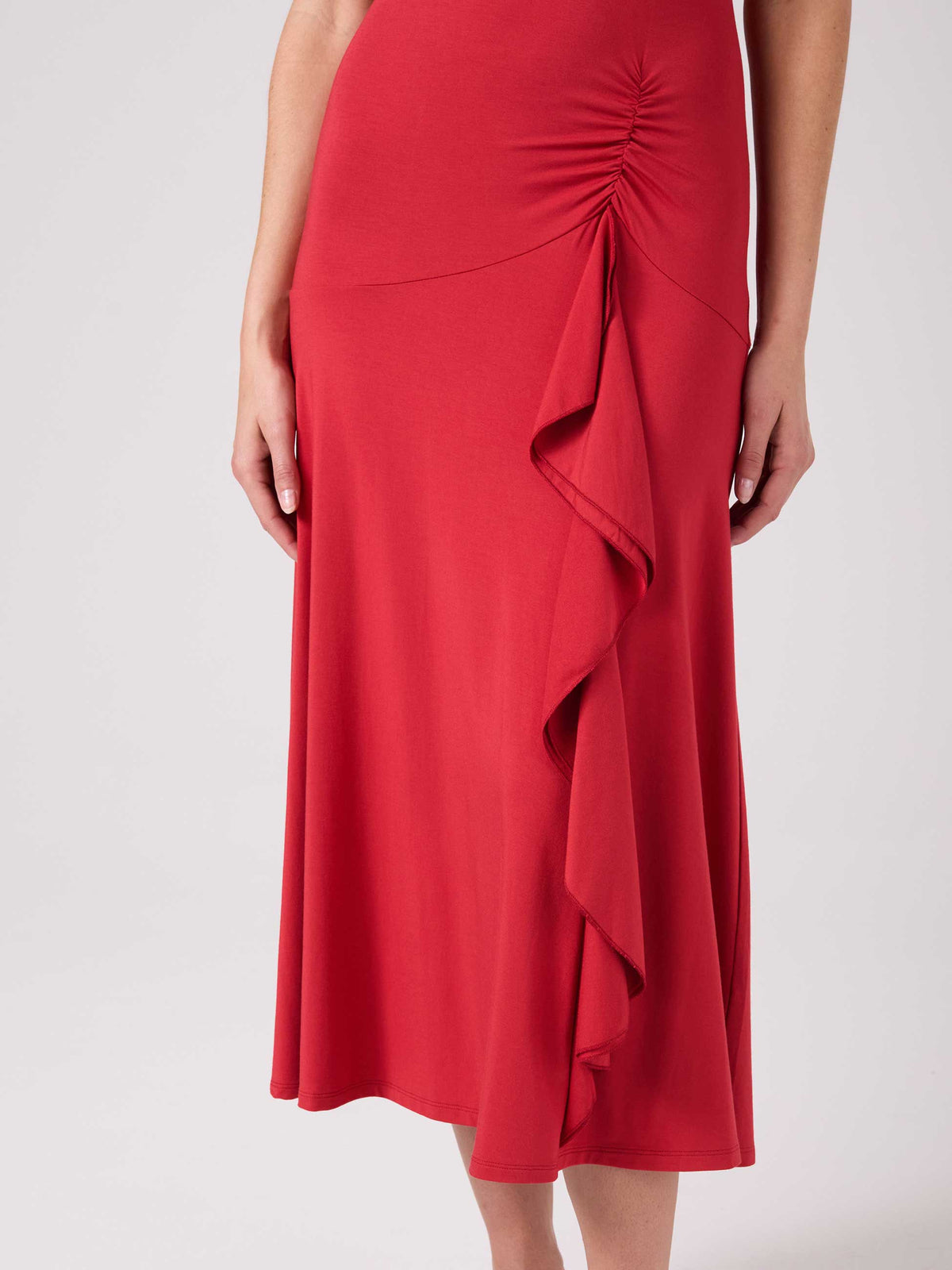 Maria Ruffle Dress - Cherry