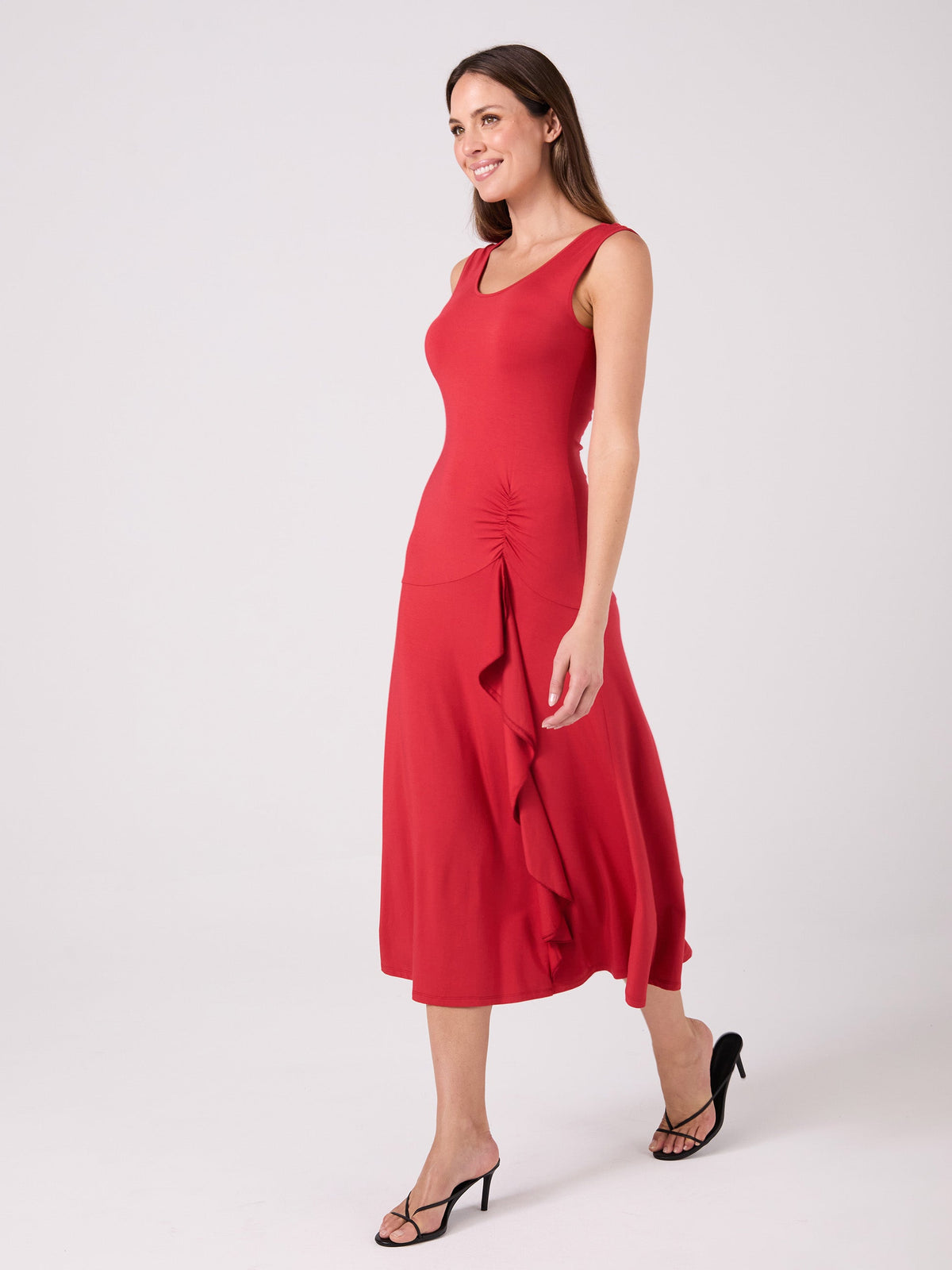 Maria Ruffle Dress - Cherry