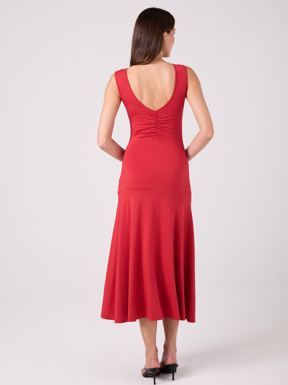 Maria Ruffle Dress - Cherry