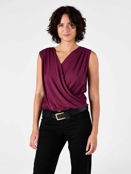 Athena Drape Top - Ruby