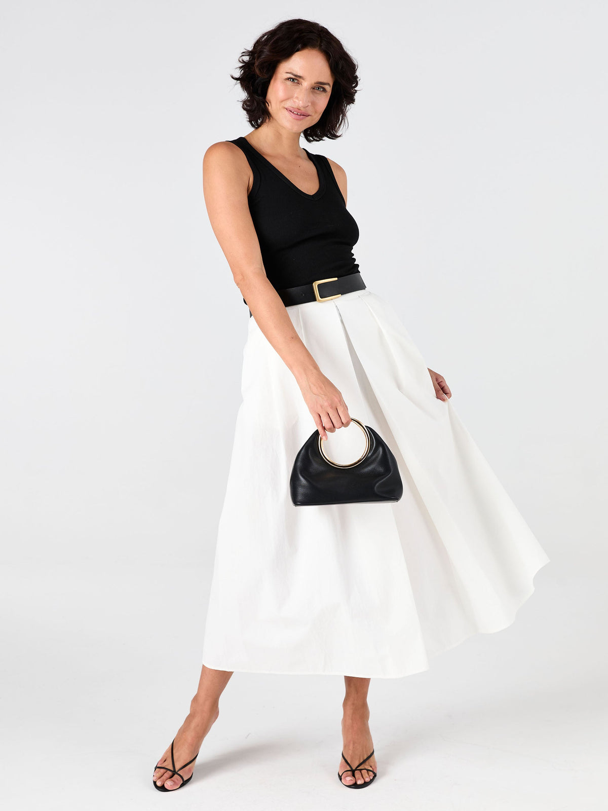 Pia Poplin Skirt - White